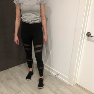 Zella black leggings high rise w/ c-thru detail